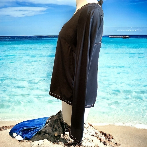 Madewell Black Silk Top Womens S Boho Open Back Flare Sleeve Stitched Y2K Blouse - Picture 3 of 11